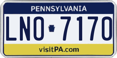 PA license plate LNO7170