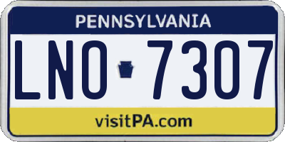 PA license plate LNO7307