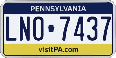 PA license plate LNO7437