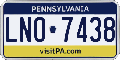 PA license plate LNO7438