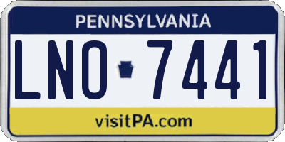 PA license plate LNO7441
