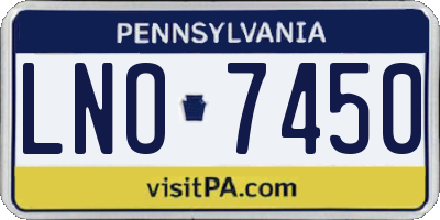 PA license plate LNO7450