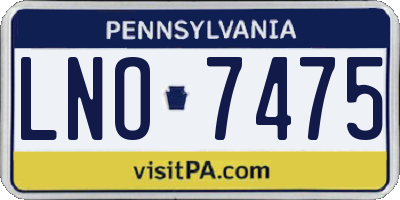 PA license plate LNO7475