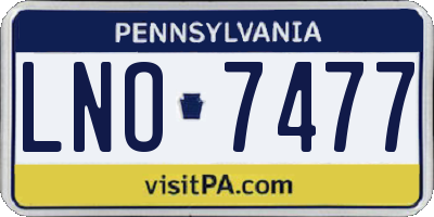 PA license plate LNO7477
