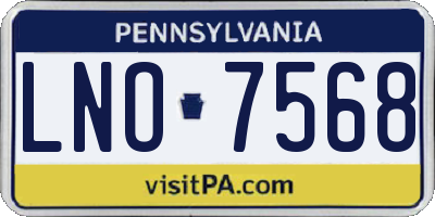 PA license plate LNO7568