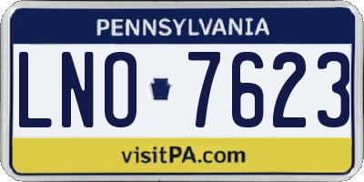 PA license plate LNO7623