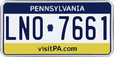 PA license plate LNO7661