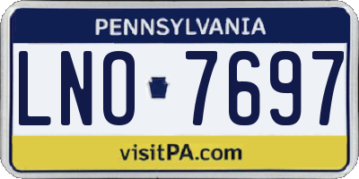 PA license plate LNO7697