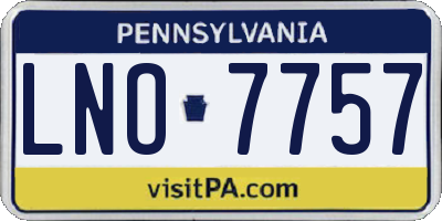 PA license plate LNO7757