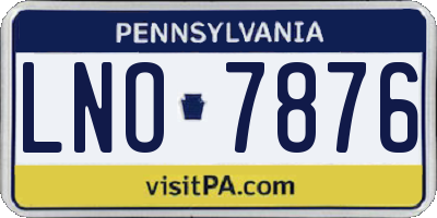 PA license plate LNO7876