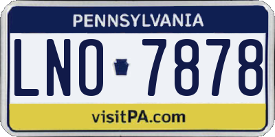 PA license plate LNO7878