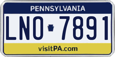 PA license plate LNO7891