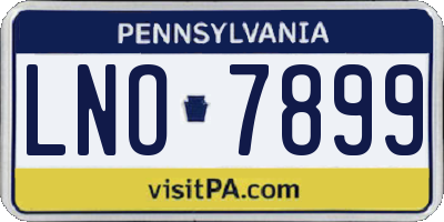 PA license plate LNO7899