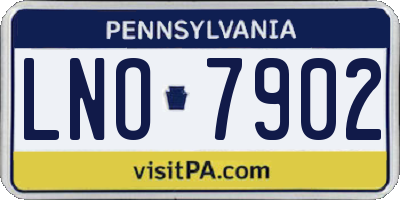 PA license plate LNO7902