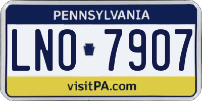 PA license plate LNO7907