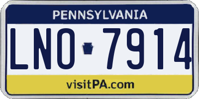 PA license plate LNO7914
