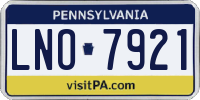PA license plate LNO7921