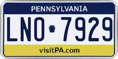 PA license plate LNO7929