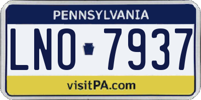 PA license plate LNO7937