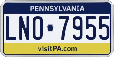PA license plate LNO7955