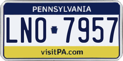 PA license plate LNO7957