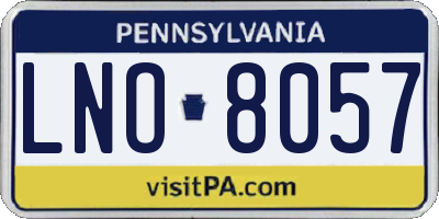 PA license plate LNO8057