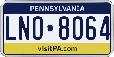 PA license plate LNO8064