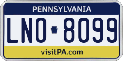 PA license plate LNO8099
