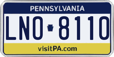 PA license plate LNO8110