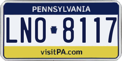 PA license plate LNO8117
