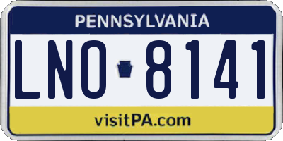 PA license plate LNO8141
