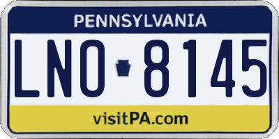 PA license plate LNO8145