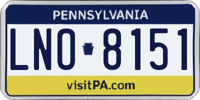 PA license plate LNO8151