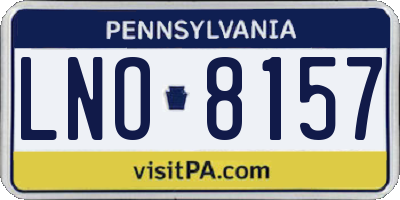 PA license plate LNO8157