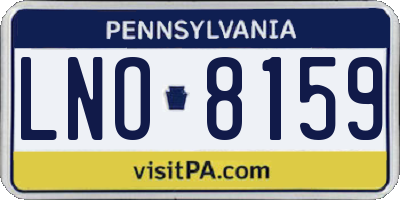 PA license plate LNO8159