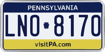 PA license plate LNO8170