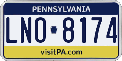 PA license plate LNO8174