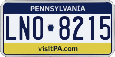 PA license plate LNO8215