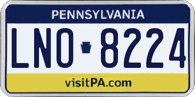 PA license plate LNO8224