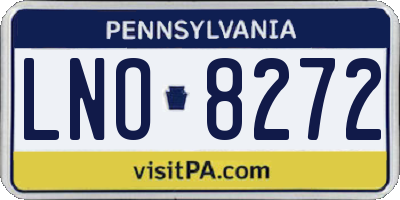 PA license plate LNO8272