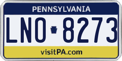 PA license plate LNO8273