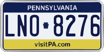PA license plate LNO8276