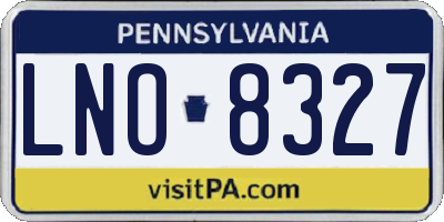 PA license plate LNO8327