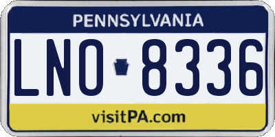 PA license plate LNO8336