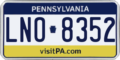 PA license plate LNO8352