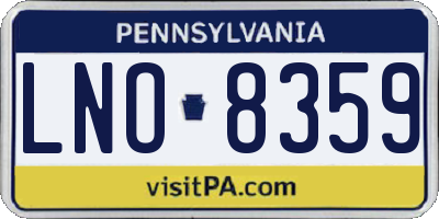PA license plate LNO8359