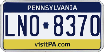 PA license plate LNO8370