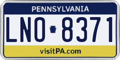 PA license plate LNO8371