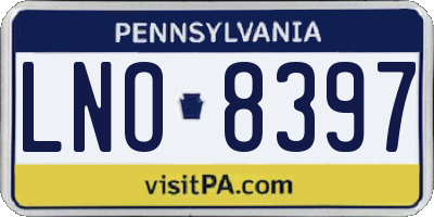 PA license plate LNO8397