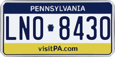 PA license plate LNO8430